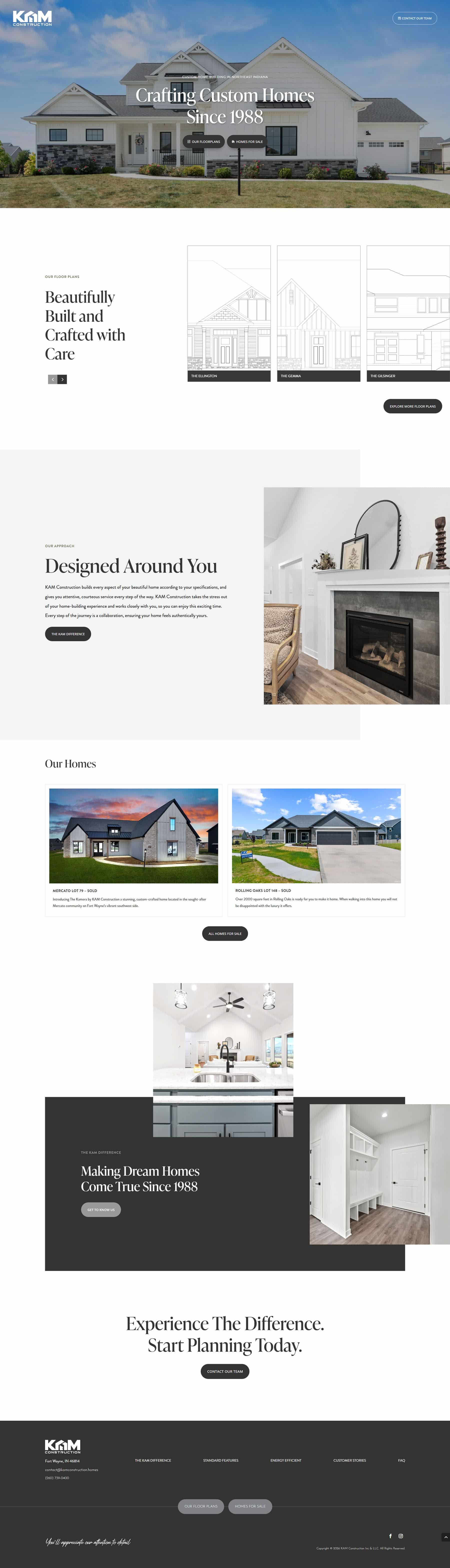 KAM Construction Homes Indiana Custom Home Builder